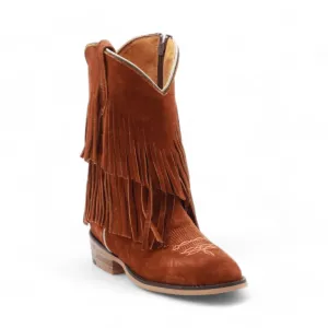 Ella Juniors Camel Suede Leather Boots
