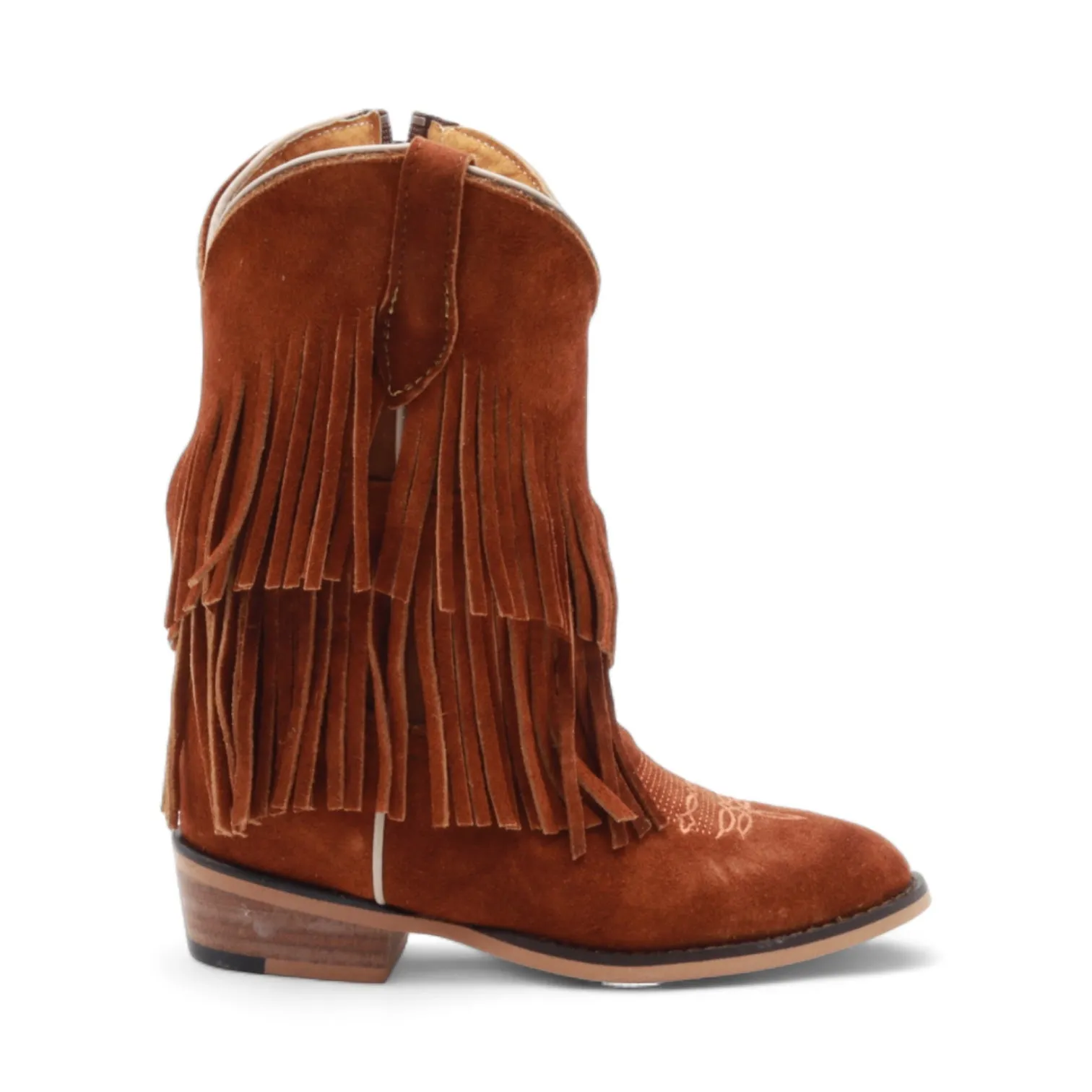 Ella Juniors Camel Suede Leather Boots