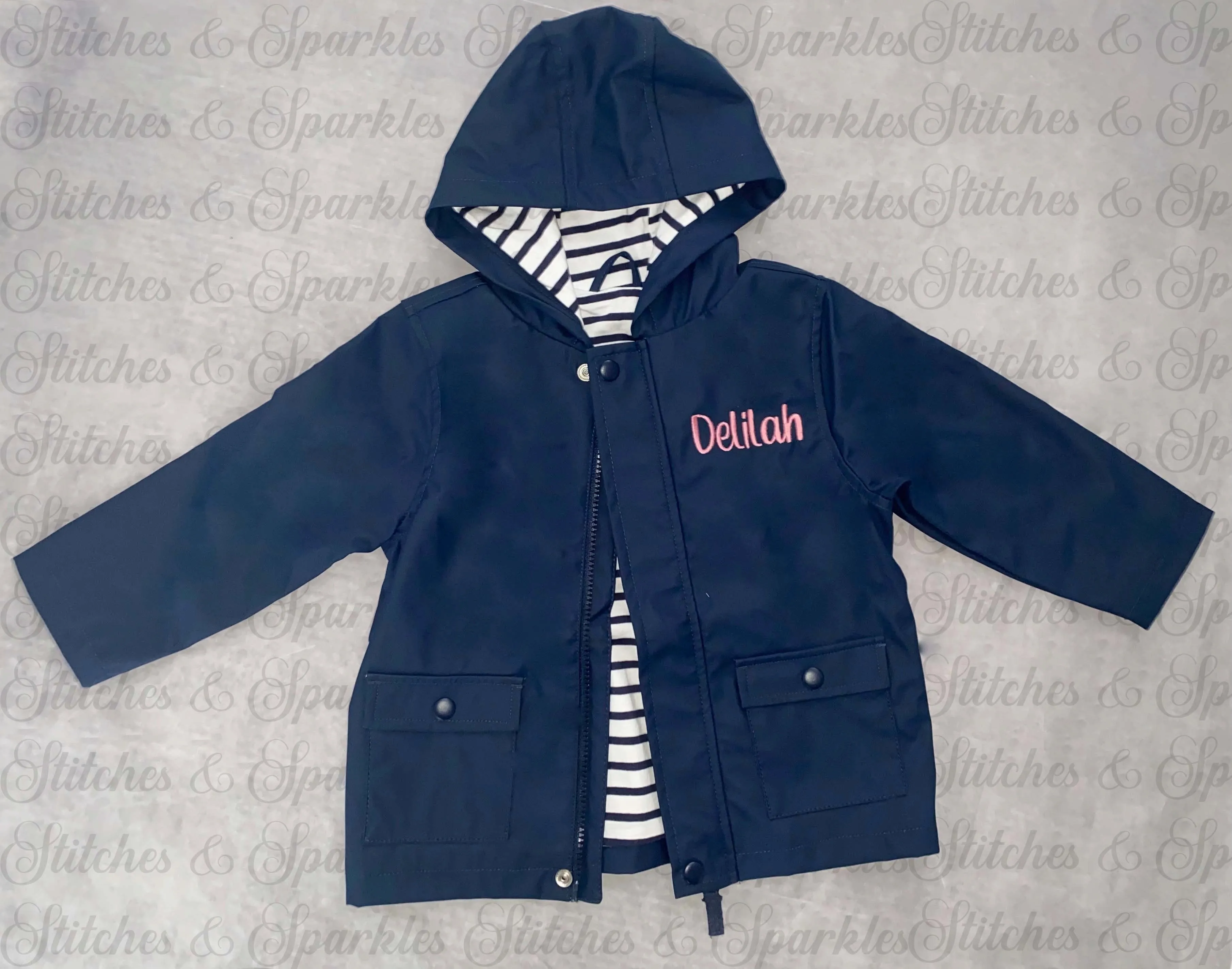 Embroidered Rain Jacket / Coat