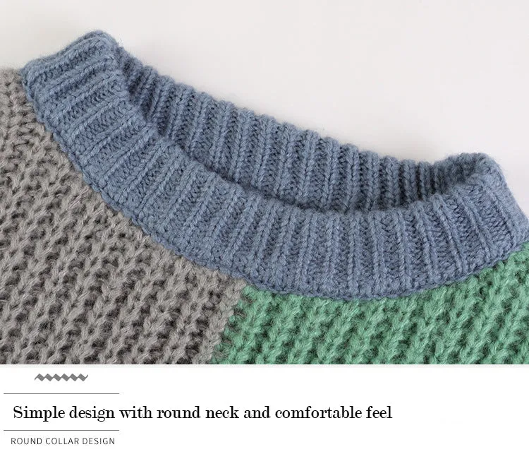 Family Matching Rainbow Mosaic Sweater