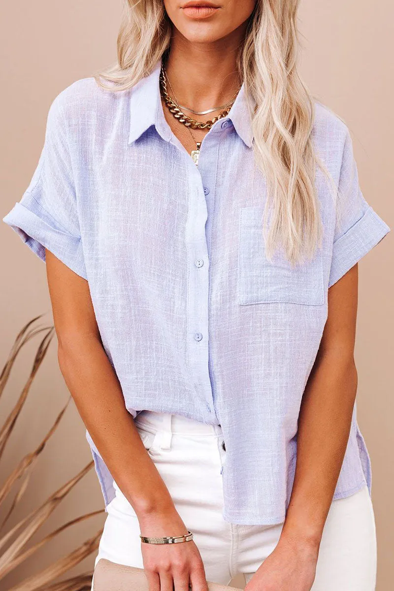 Fashion Casual Solid Patchwork Turndown Collar Blouses(3 Colors)