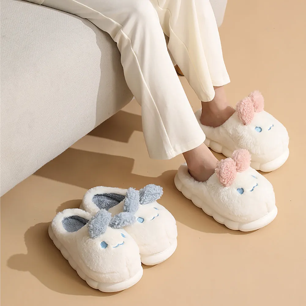 FaSoLa Women's Plush Cotton Slippers Sky Blue - Size 36-37