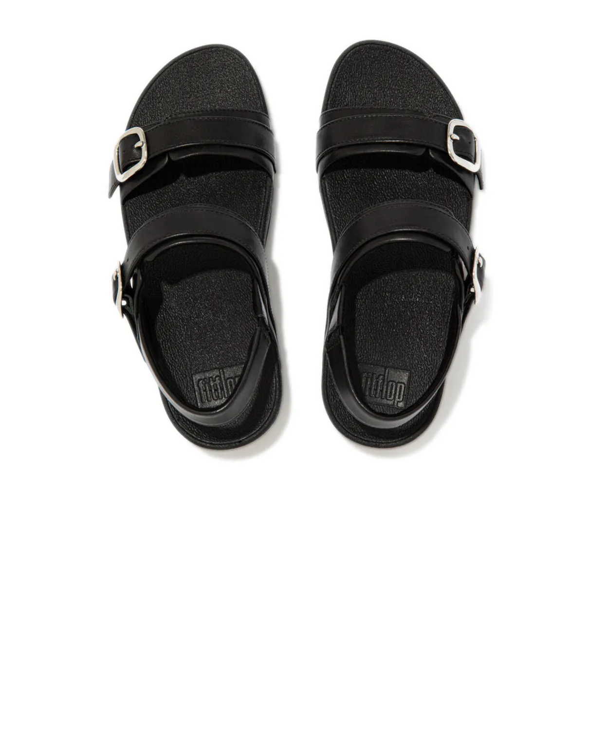 FitFlop Lulu Adjustable Leather Back-Strap Sandals Black