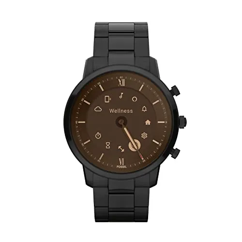 Fossil Men's Neutra Gen 6 Hybrid 44mm Stainless Steel Smart Watch, Color: Black (Model: FTW7071)
