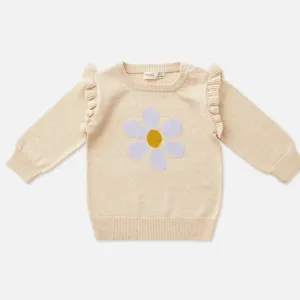 Frill Knit Sweater - Lavender Daisy