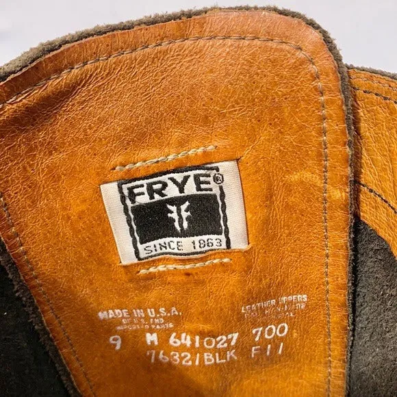 FRYE Vintage Campus Lace Up Tall Knee High Zipper Brown Square Toe Chunky Lug Combat Boots