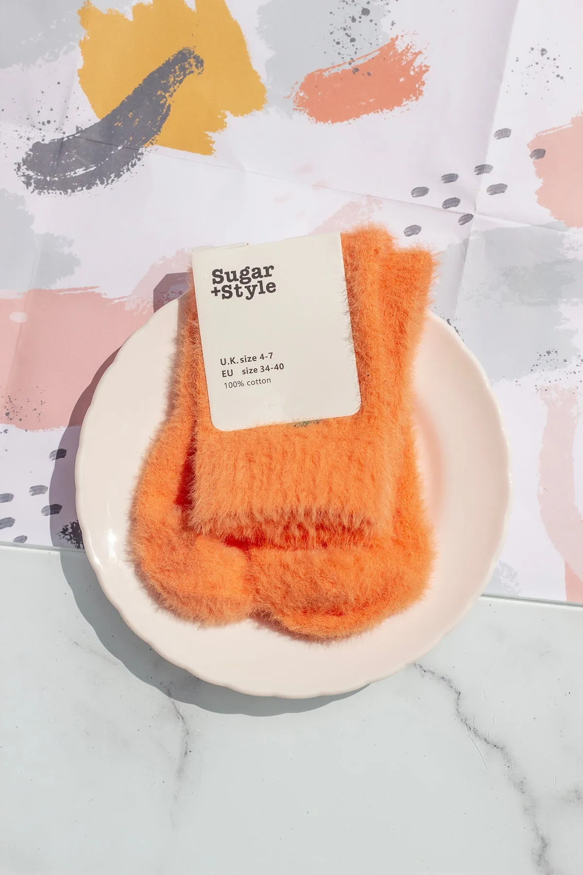Fuzzy Feel Cherry Fruit Socks