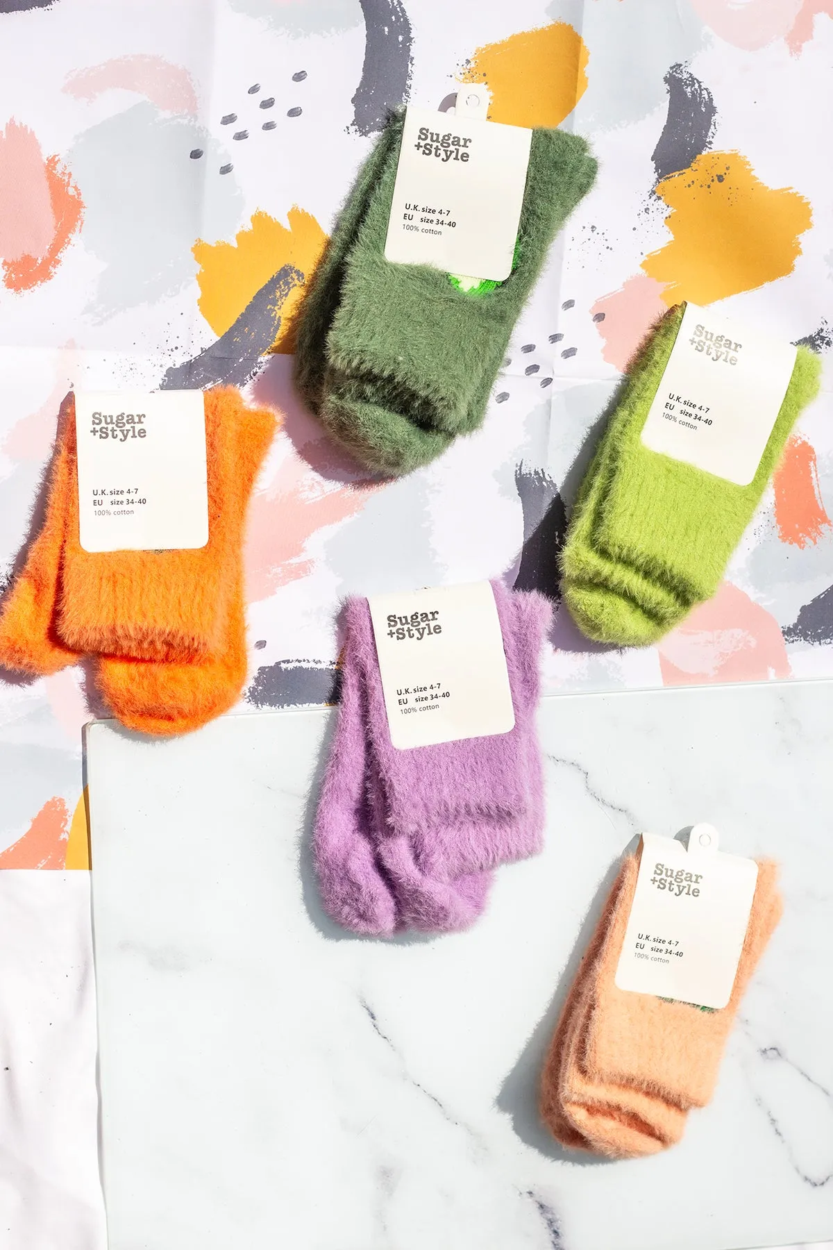 Fuzzy Feel Peach Fruit Socks