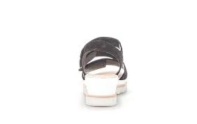 GABOR 24.640.67 BLACK METALLIC WEDGE SANDAL