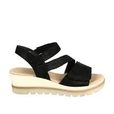 GABOR 24.640.67 BLACK METALLIC WEDGE SANDAL