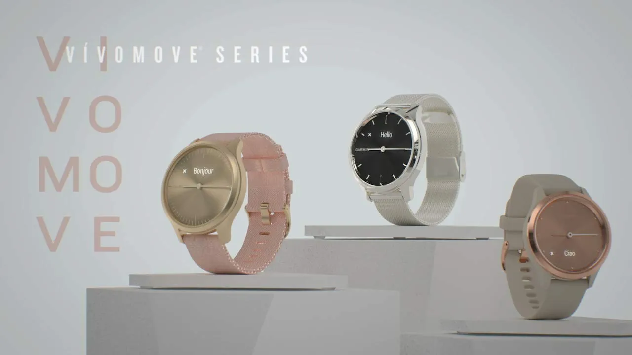 Garmin vívomove 3, Hybrid Smartwatch with Real Watch Hands and Hidden Touchscreen Display, Silver with Gray Case and Band
