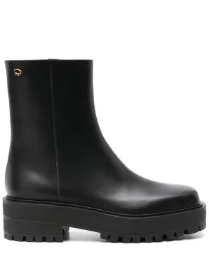 Gianvito Rossi square-toe leather boots