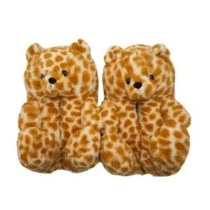 Golden Teddy Bear Home Slippers – Soft and Warm for Winter