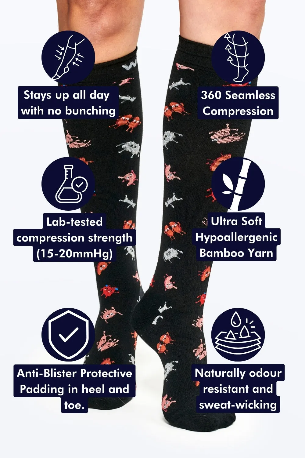 Goofy Organs Bamboo Compression Socks
