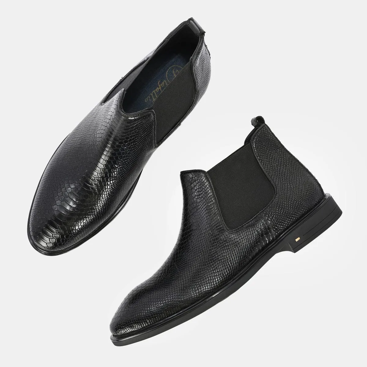 Granada Lux Black Leather Chelsea Boots