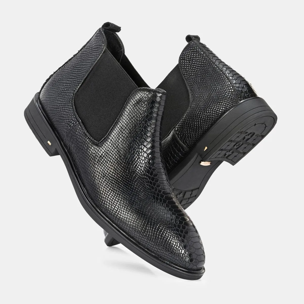 Granada Lux Black Leather Chelsea Boots