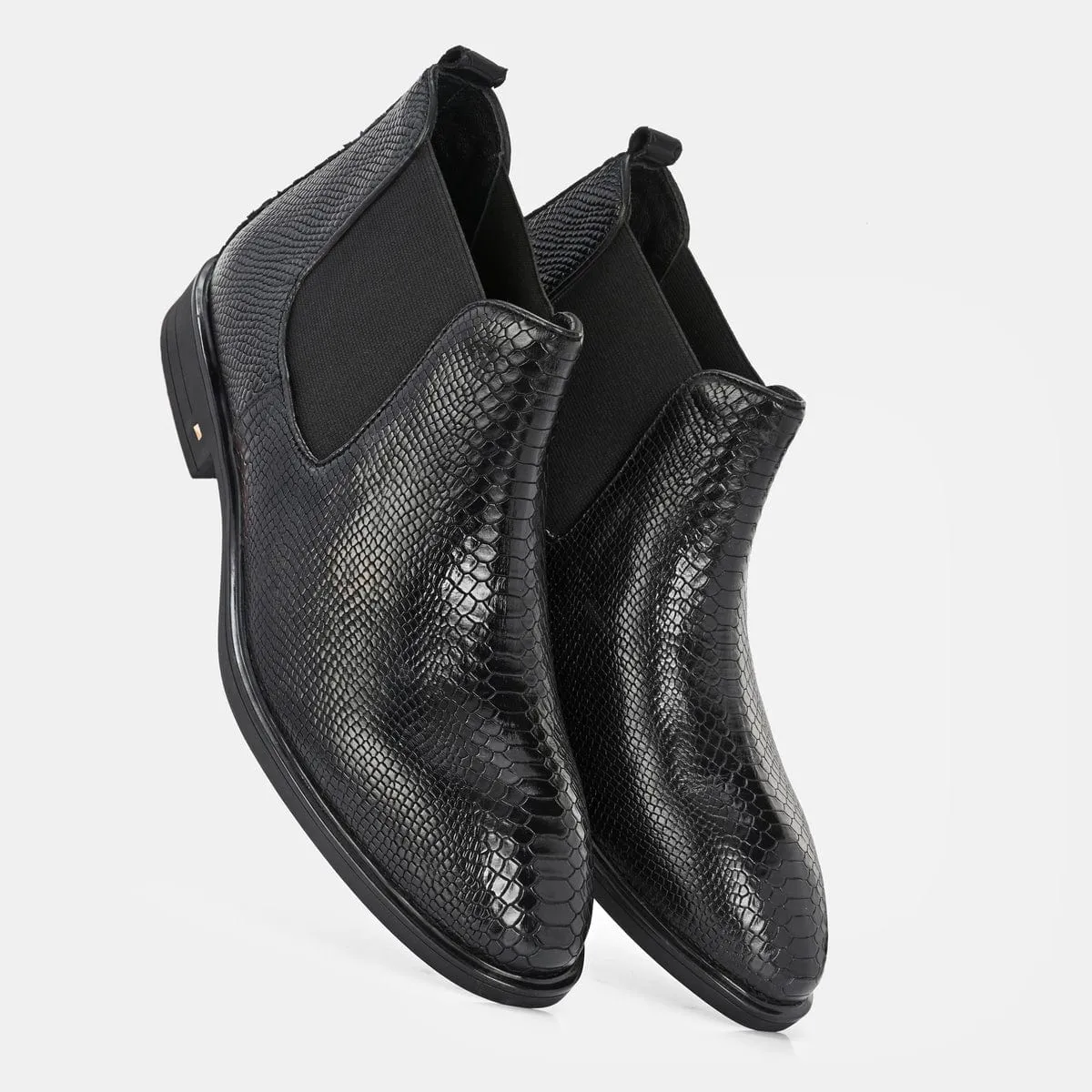 Granada Lux Black Leather Chelsea Boots