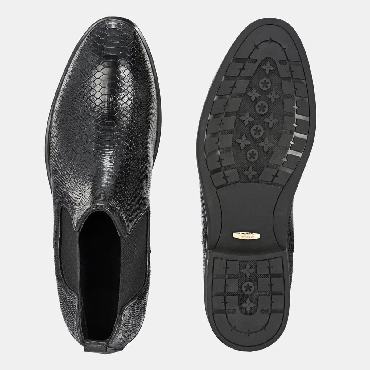 Granada Lux Black Leather Chelsea Boots