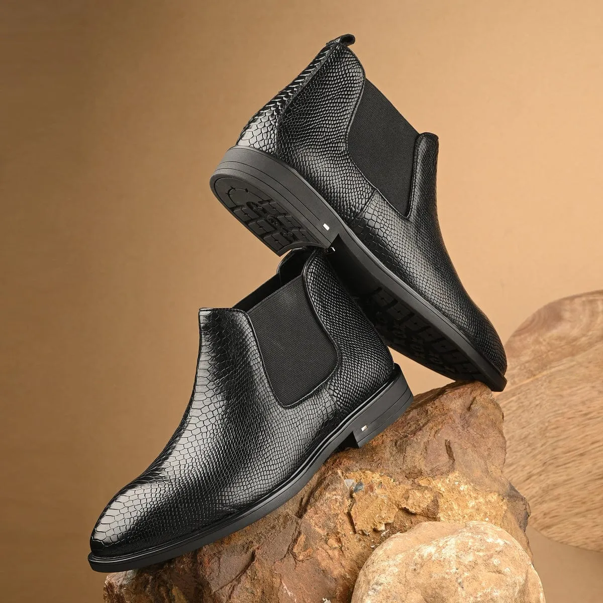 Granada Lux Black Leather Chelsea Boots