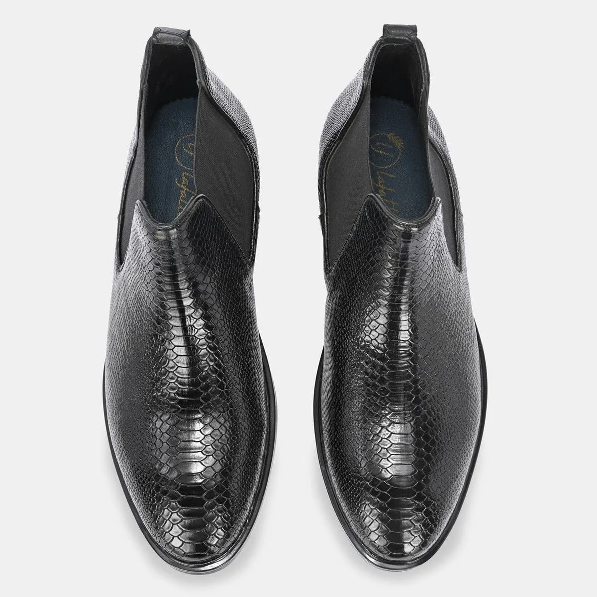 Granada Lux Black Leather Chelsea Boots