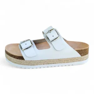 Greco White Platform Arch Support Sandals