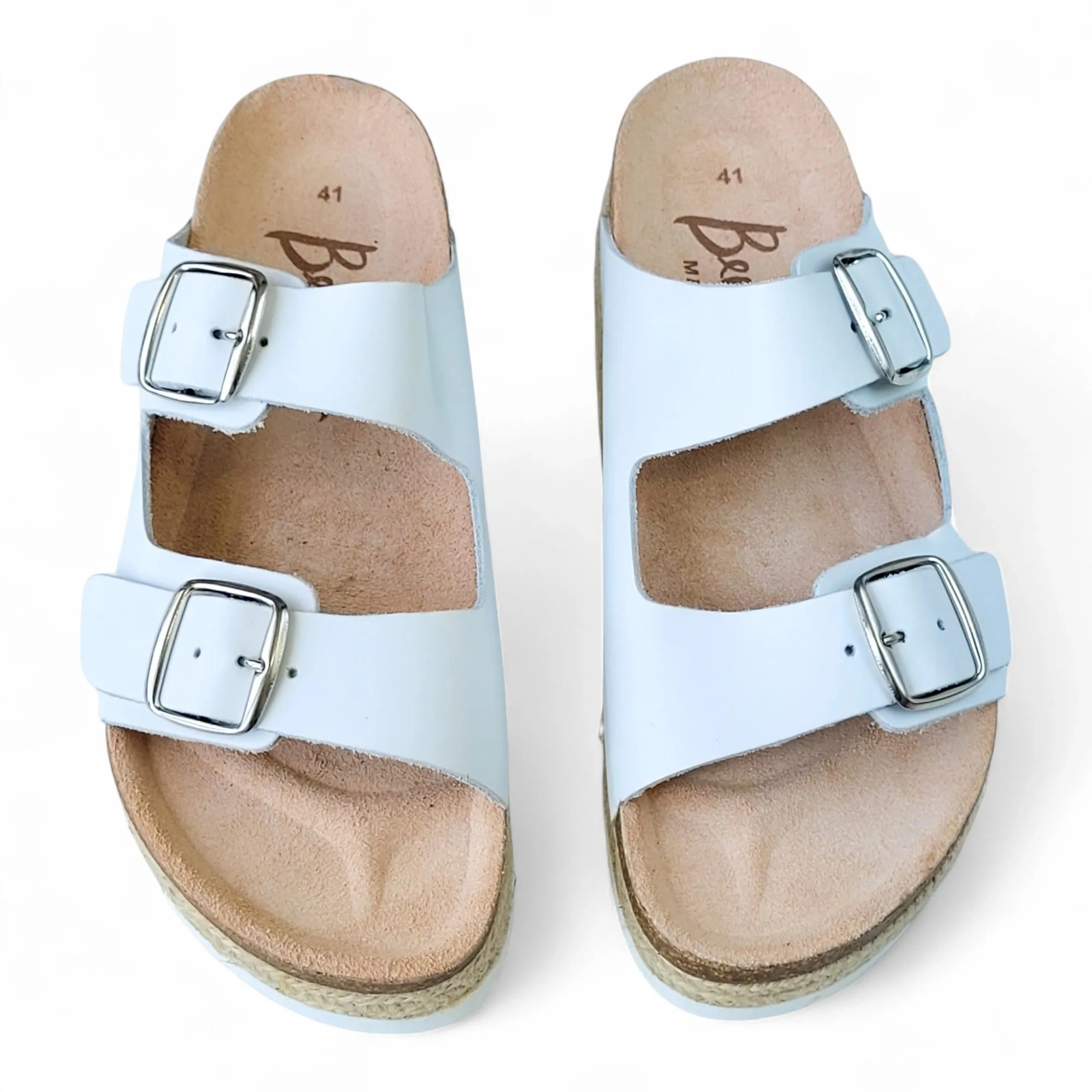 Greco White Platform Arch Support Sandals