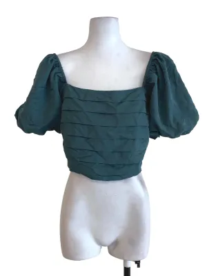 Green Pleated Top