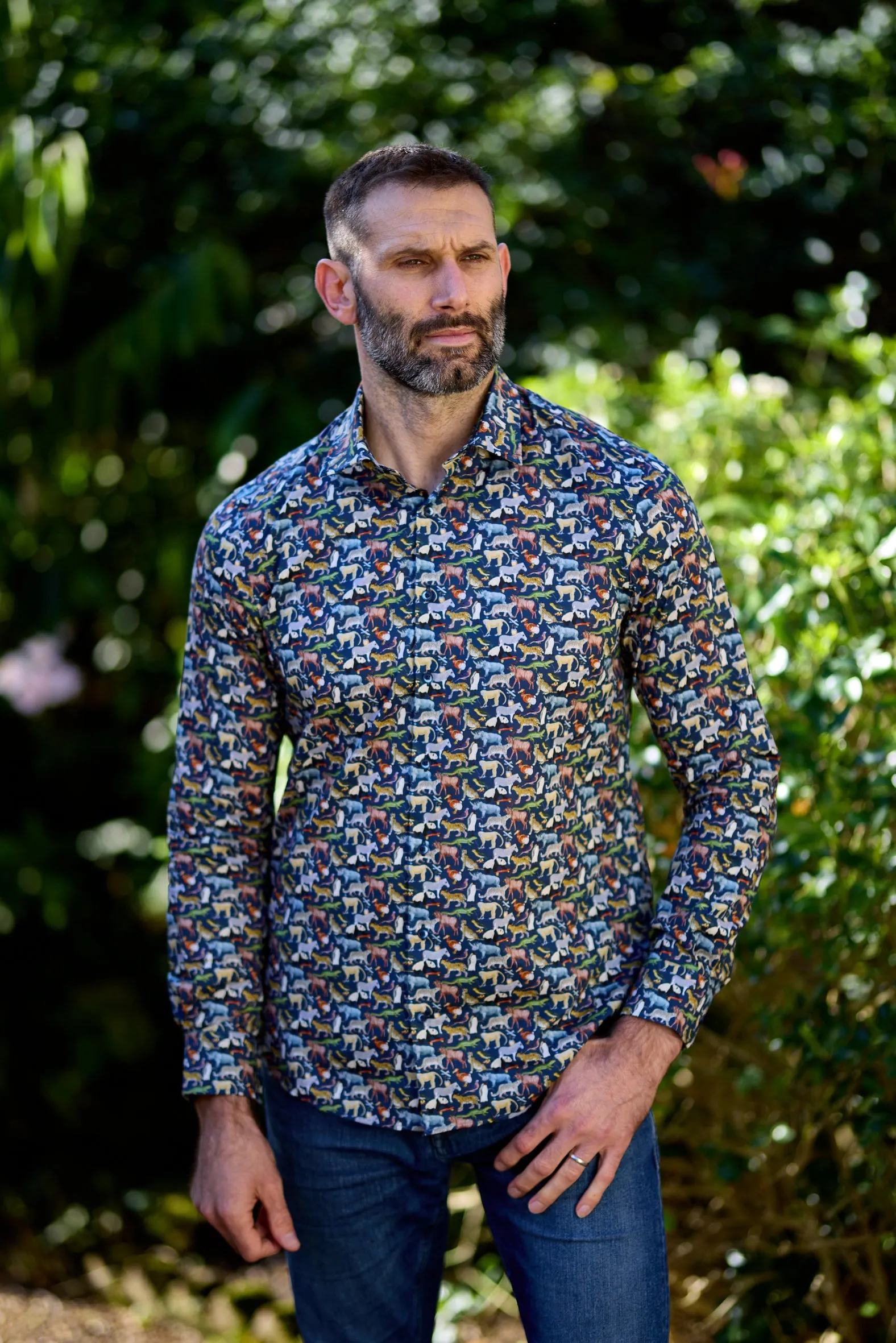 Gun Hill Mens Liberty Animal print shirt - multi
