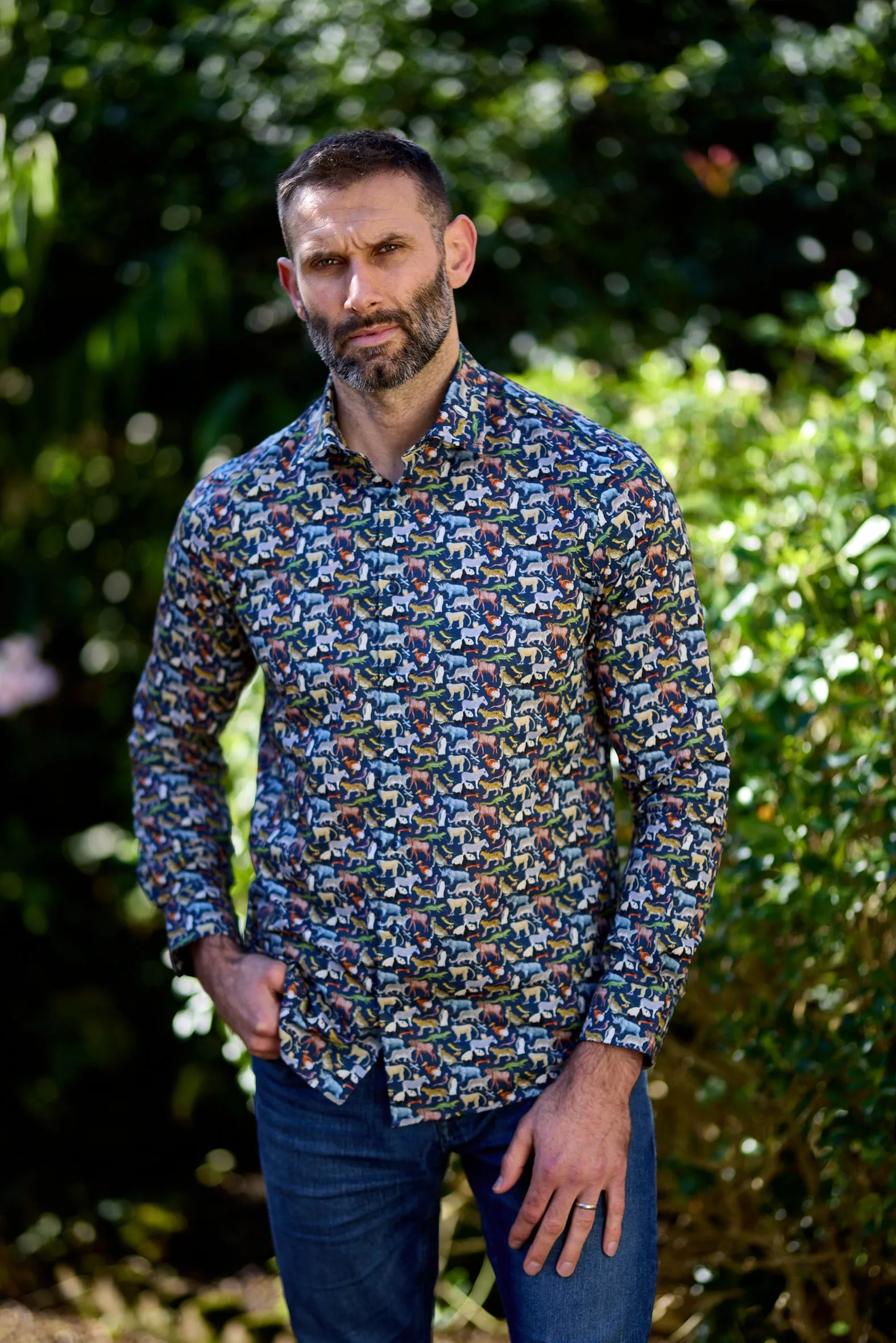 Gun Hill Mens Liberty Animal print shirt - multi