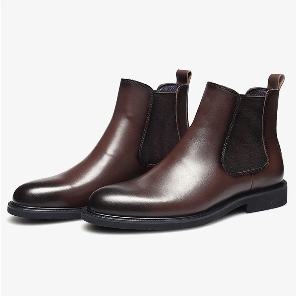 Handmade Chelsea Dress Boots in Full Grain Cow Leather