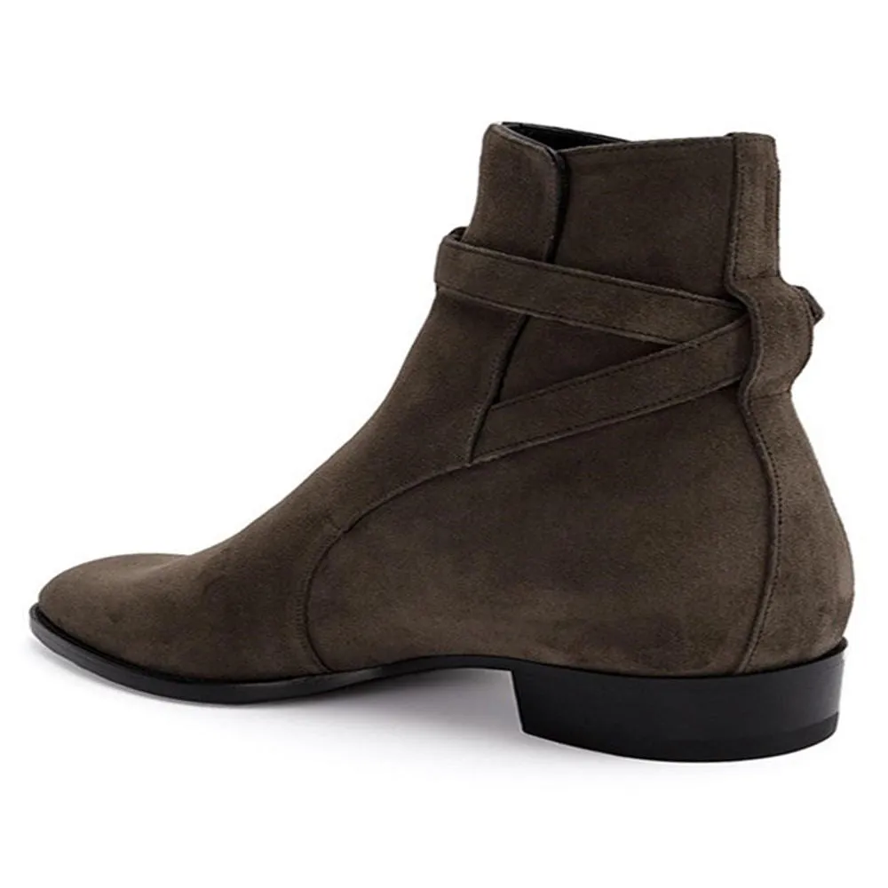Handmade Cow Suede Chelsea Boots