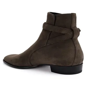 Handmade Cow Suede Chelsea Boots