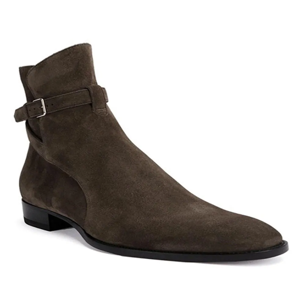 Handmade Cow Suede Chelsea Boots