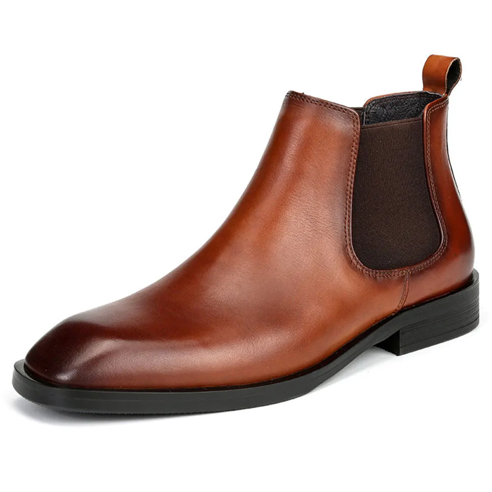 Handmade Full Grain Leather Zip-Up Boots for Men