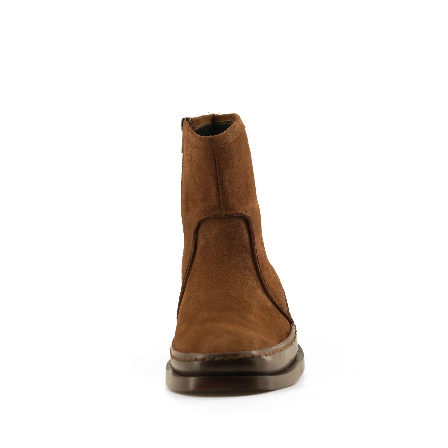Handmade Plain-Toe Ankle Zipper Casual Boots