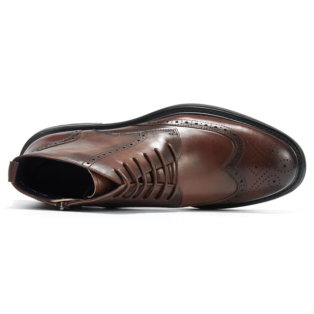 Handmade Premium Full Grain Leather Brogue Boots
