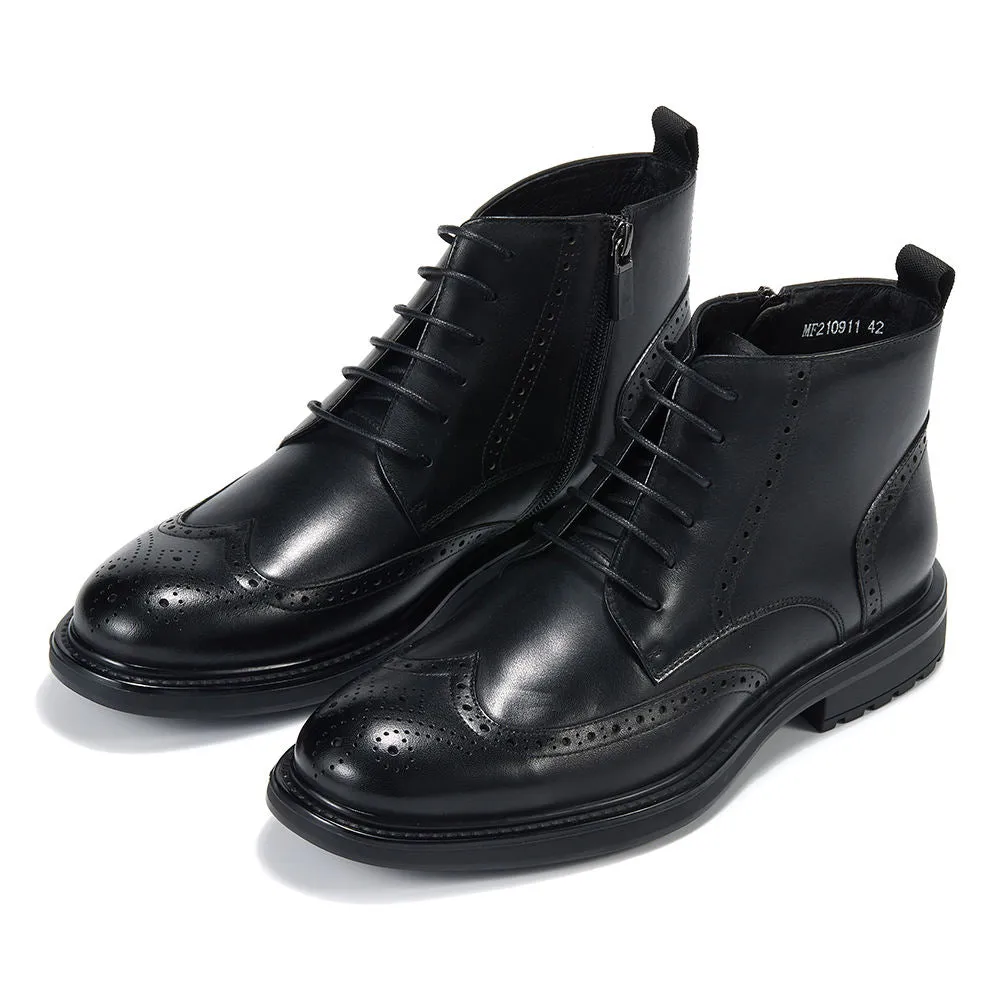 Handmade Premium Full Grain Leather Brogue Boots