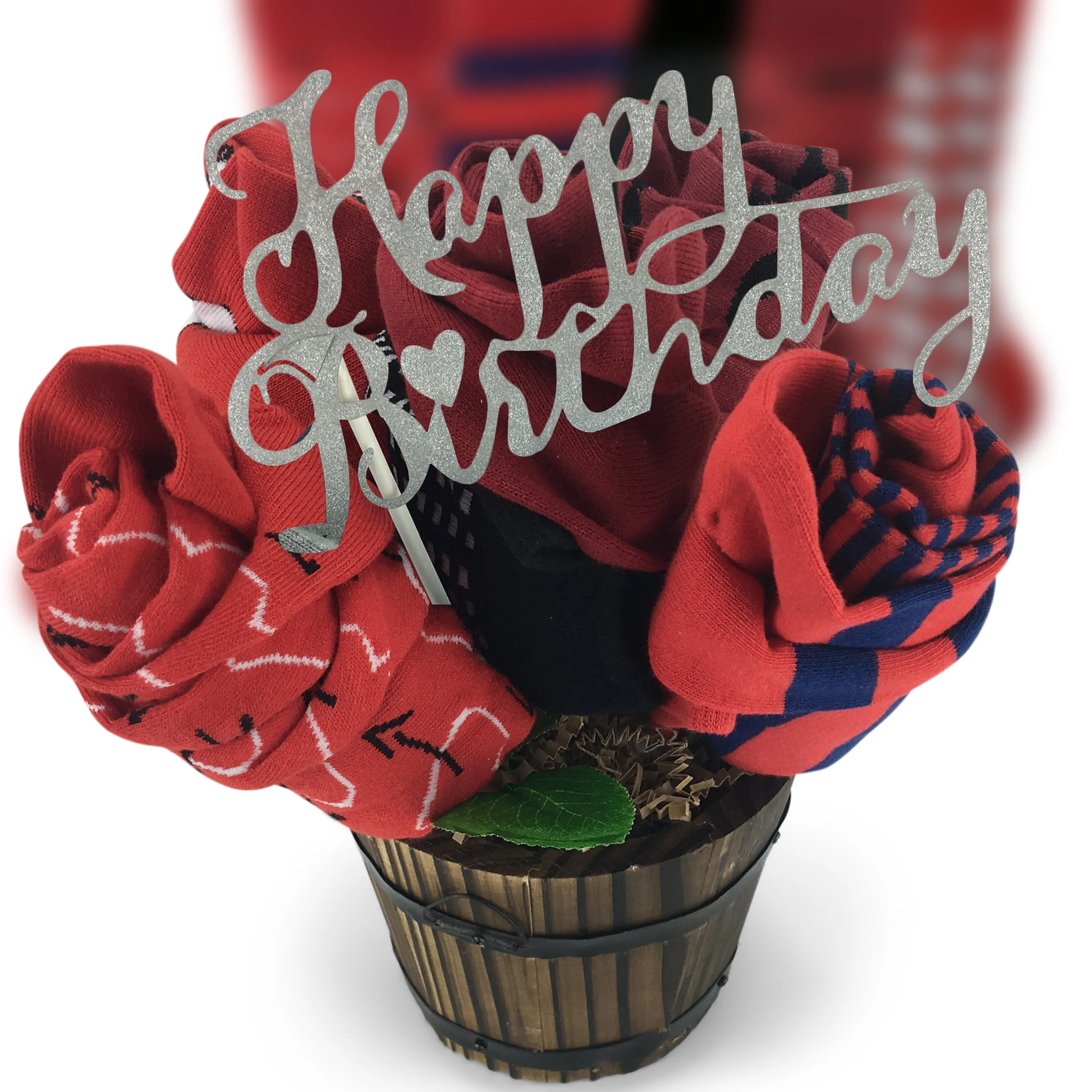 Happy Birthday Sock Bouquet-5 Pairs of Men Gift Socks-Birthday Greeting Message