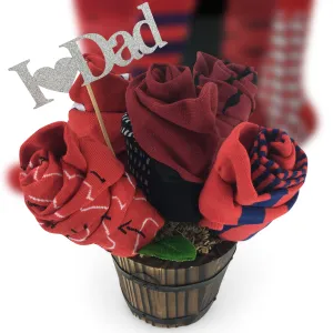 Happy Father's Day Sock Bouquet-5 Pairs of Men Gift Socks-I Love Dad Message