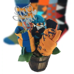 Happy Valentine Sock Bouquet-5 Pairs Anniversary Gift Socks-I Love You Message