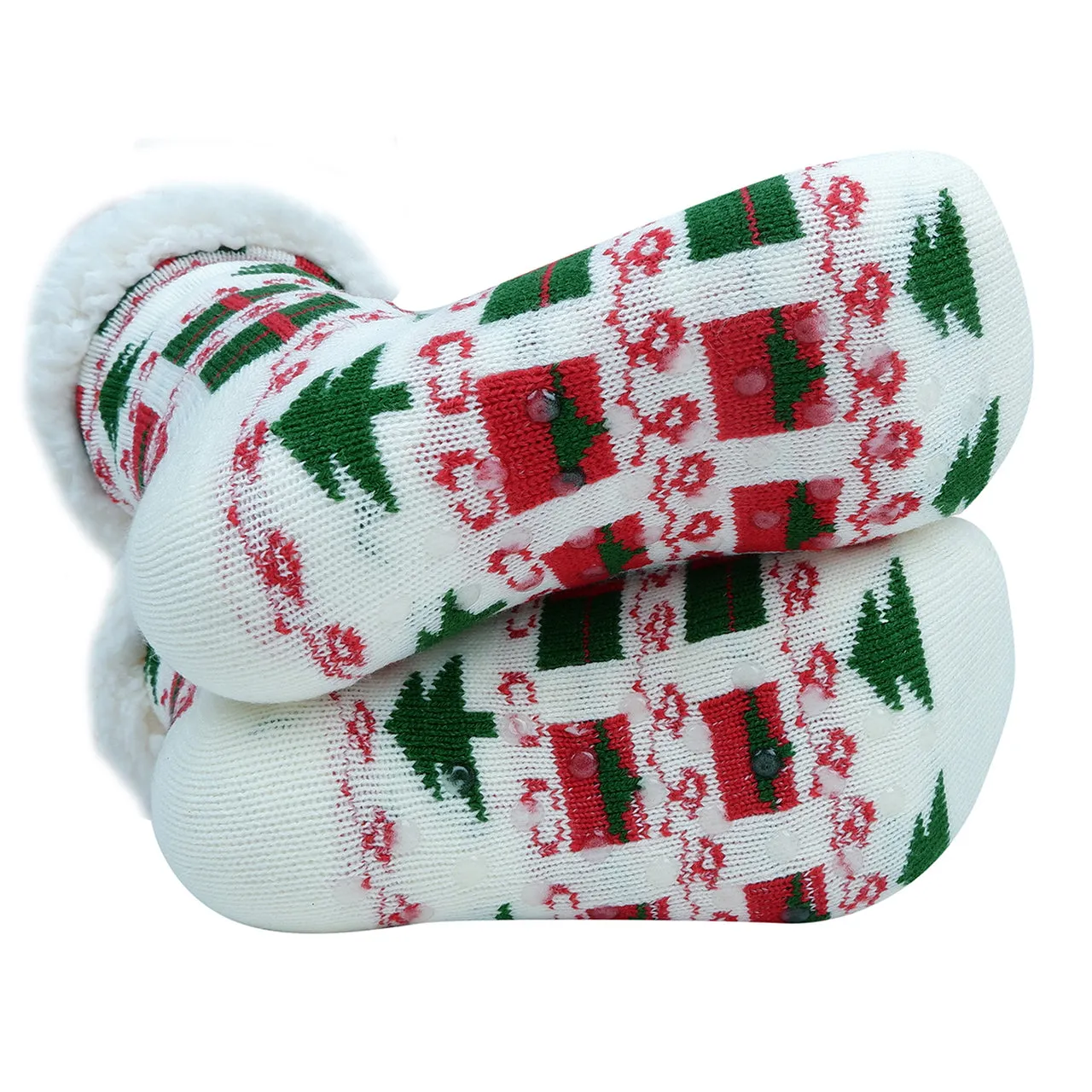 Holiday Sherpa Slipper Socks – Warmth and Comfort with Non-Slip Design