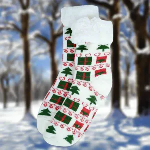 Holiday Sherpa Slipper Socks – Warmth and Comfort with Non-Slip Design