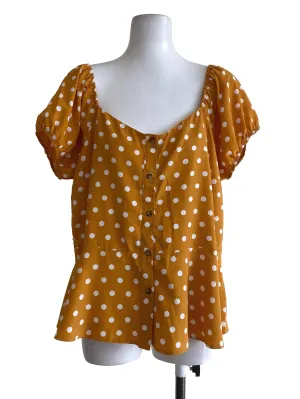 Honey Yellow Polka Dots Top
