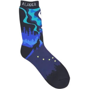Howling Wolf & Aurora Towel Socks