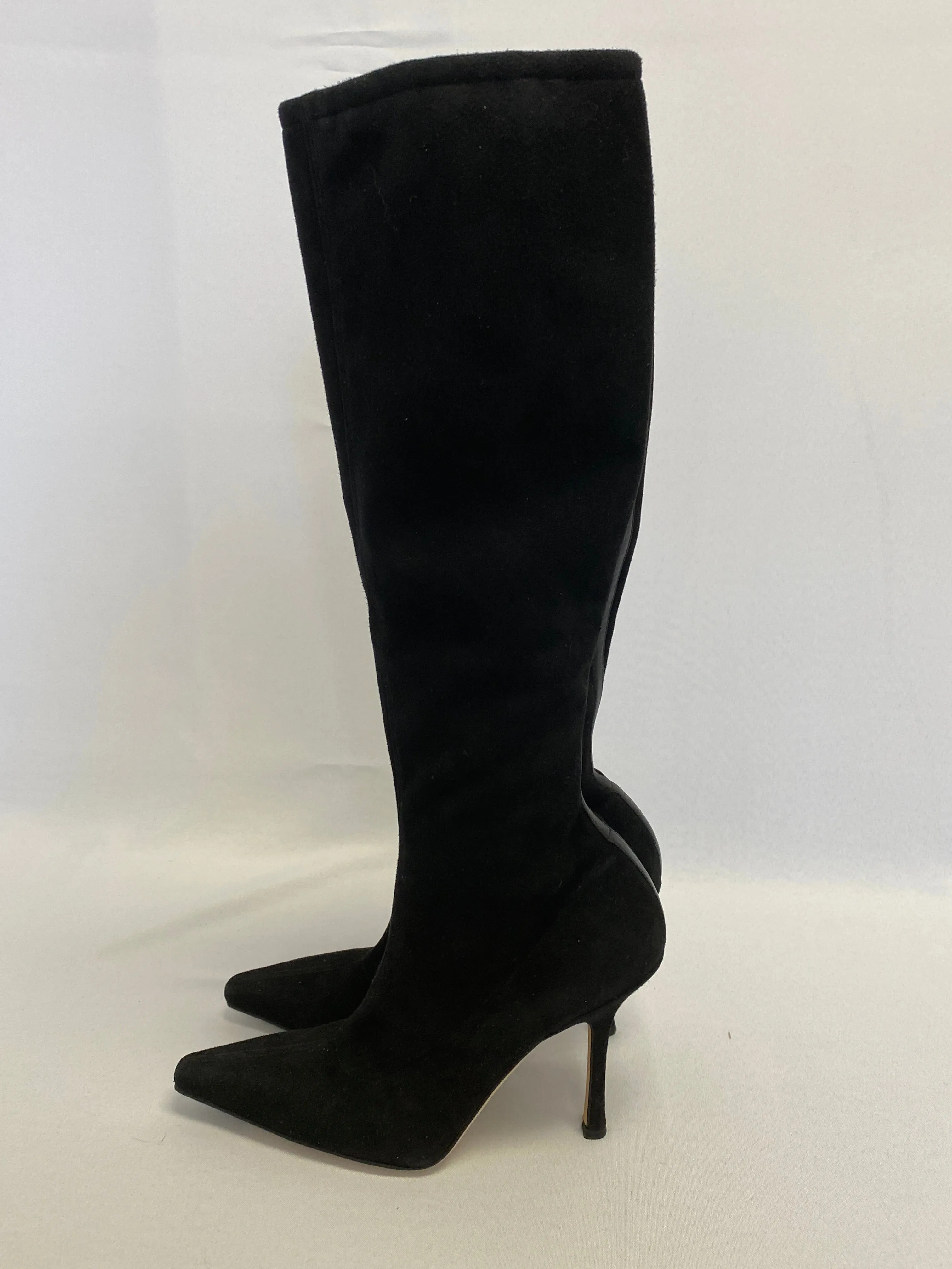 Jimmy Choo Black Stretch Suede Boots