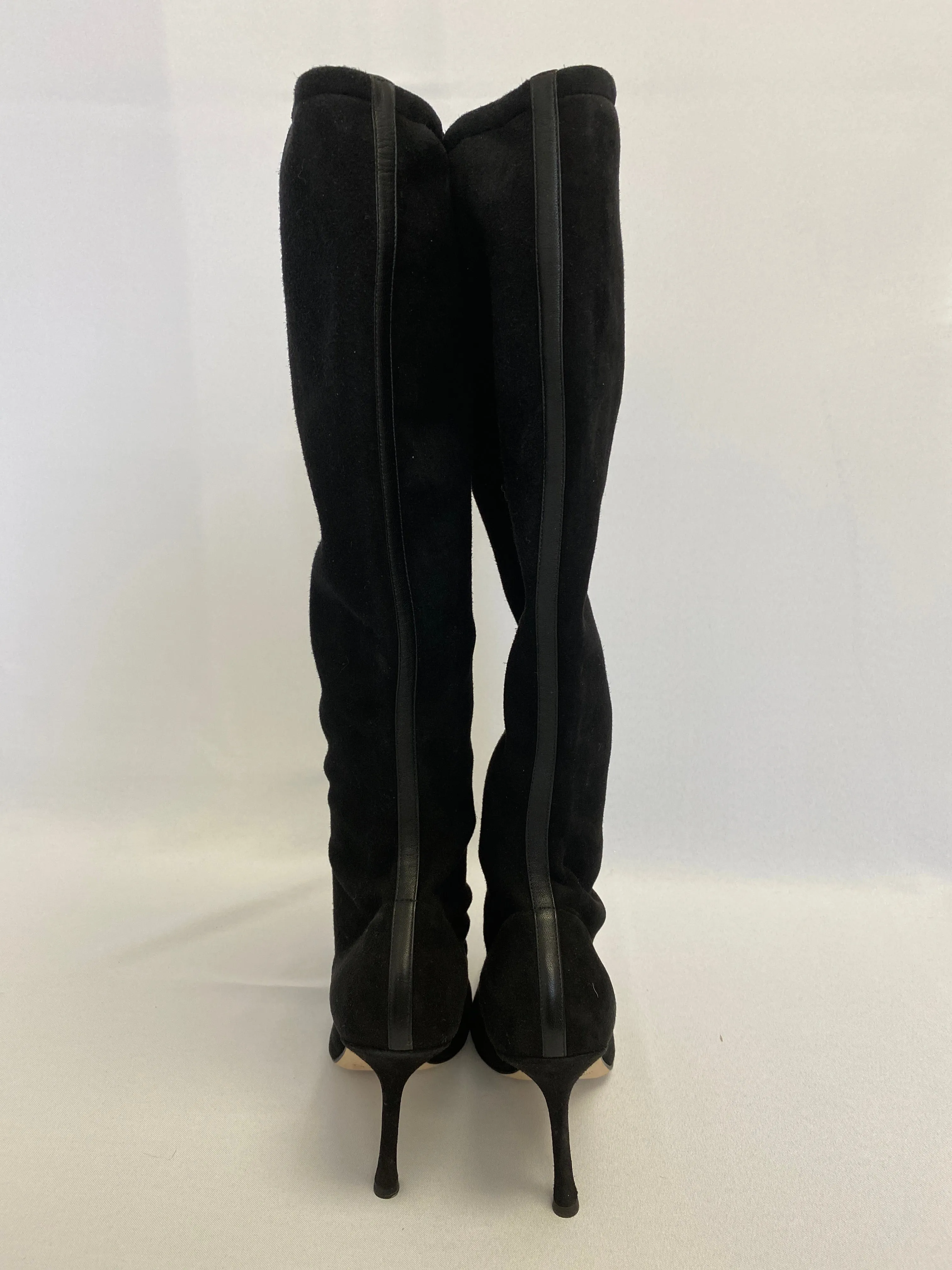Jimmy Choo Black Stretch Suede Boots