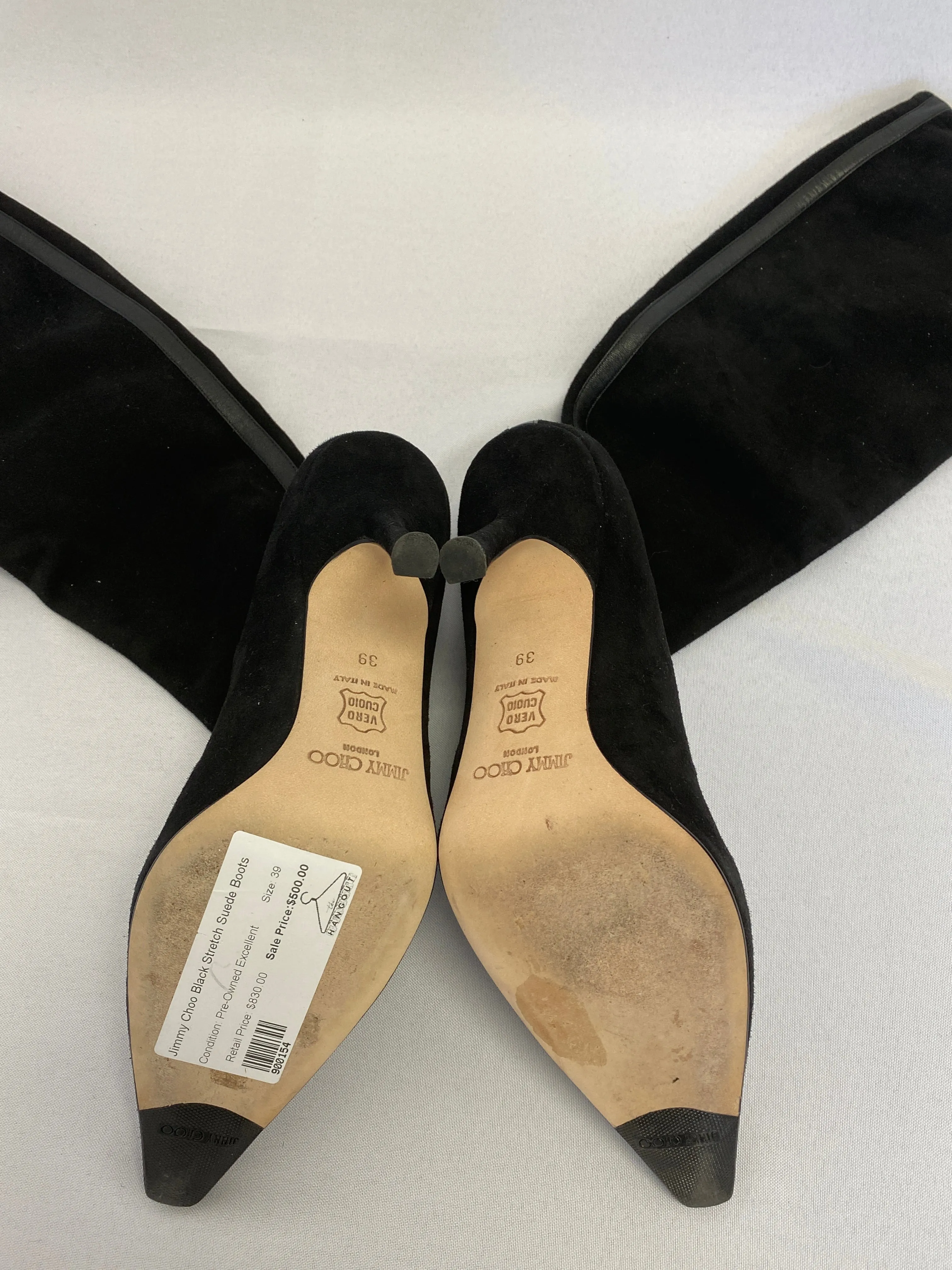 Jimmy Choo Black Stretch Suede Boots