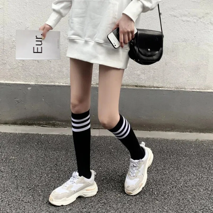 JK Stockings Classic Stripe Socks Calf Length JK Socks Stockings J50017