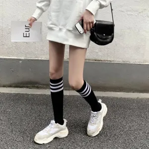 JK Stockings Classic Stripe Socks Calf Length JK Socks Stockings J50017