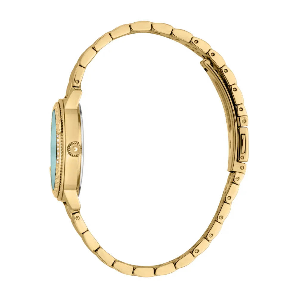 Just Cavalli Fidenza Women's Turquoise Dial Golden CAse & Bracelet Watch Watch